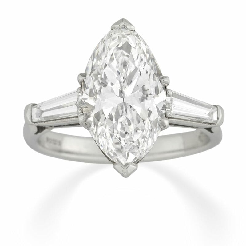 A Marquise-cut Diamond Ring