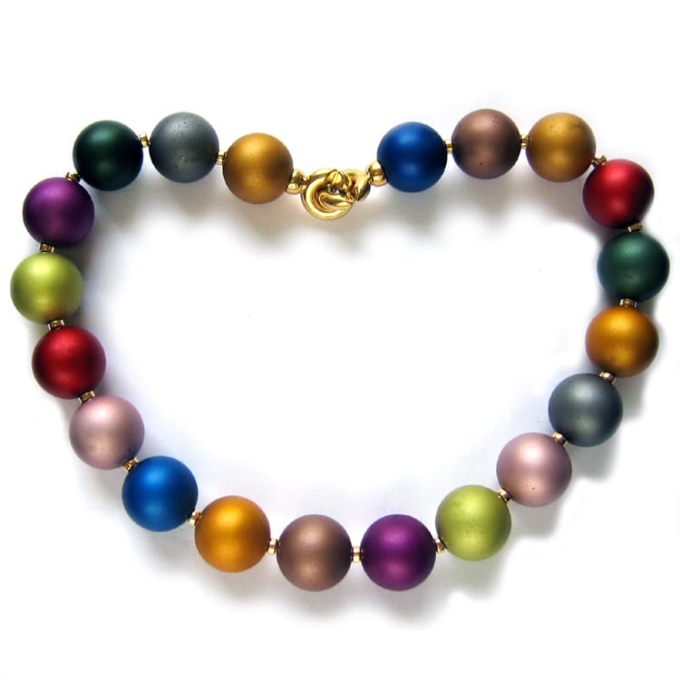 A Multi-coloured Aluminium Ball Necklace
