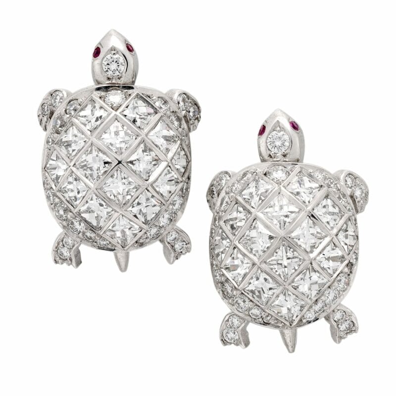 A Pair Of Diamond-set Turtle Cufflinks