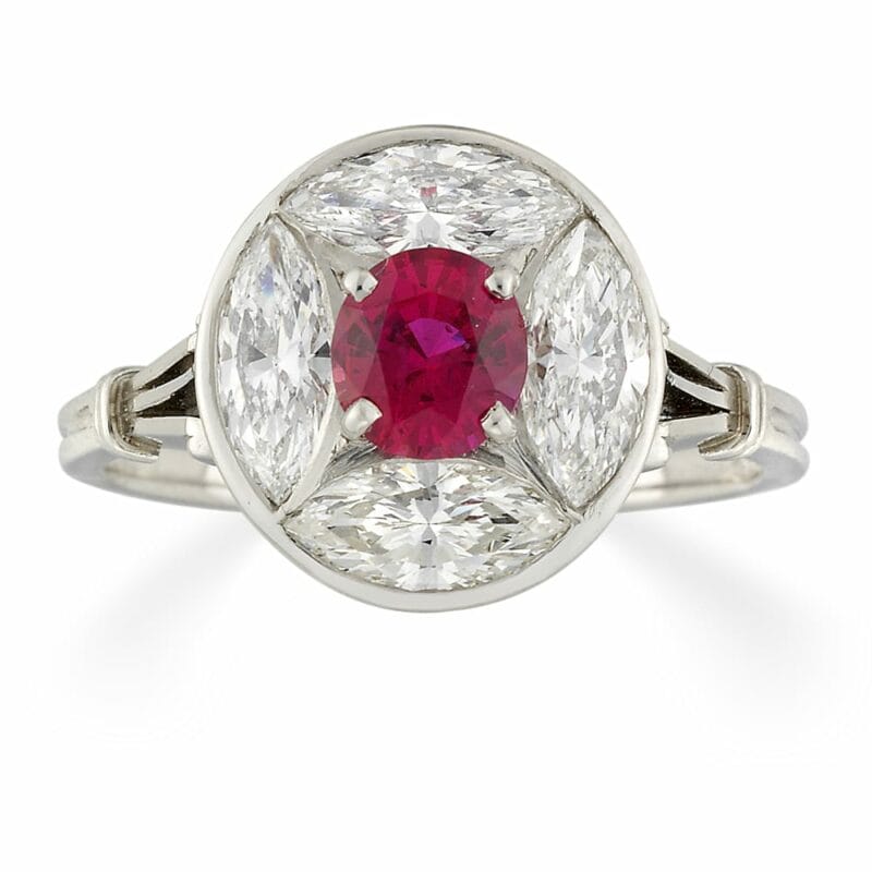 A Ruby And Diamond Ring