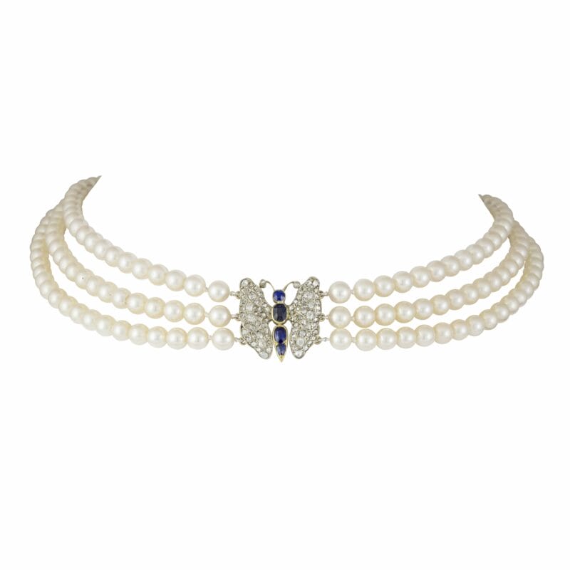 A Victorian Diamond And Sapphire Butterfly Clasp