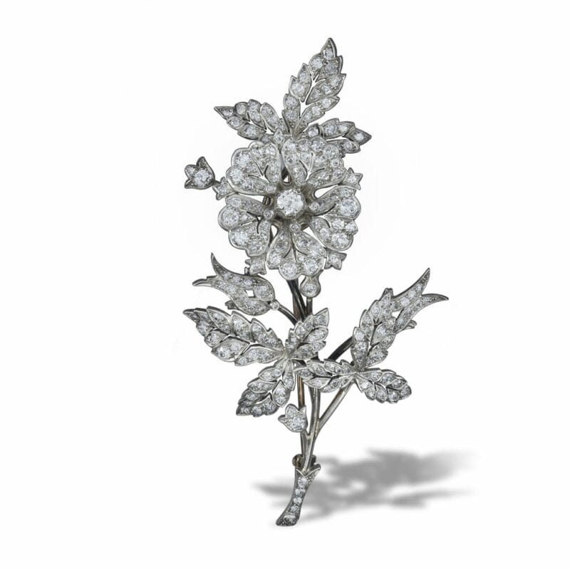 A Victorian Diamond Floral Spray Brooch