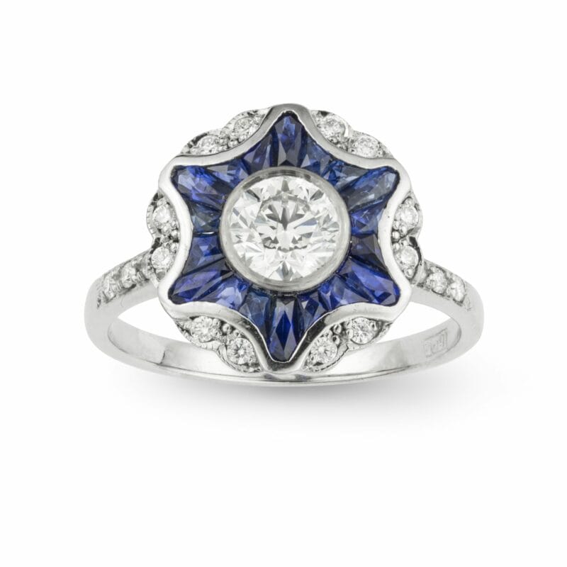 A Diamond And Sapphire Ring