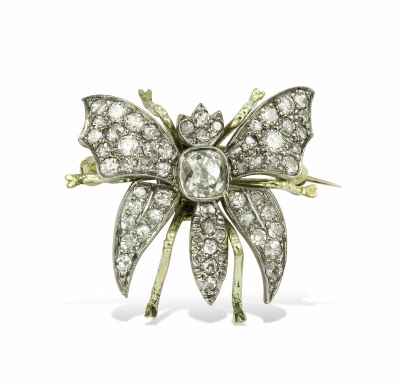 A Late Victorian Diamond Set Butterfly Brooch