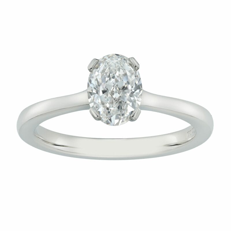 A Solitaire Oval-cut Diamond Ring