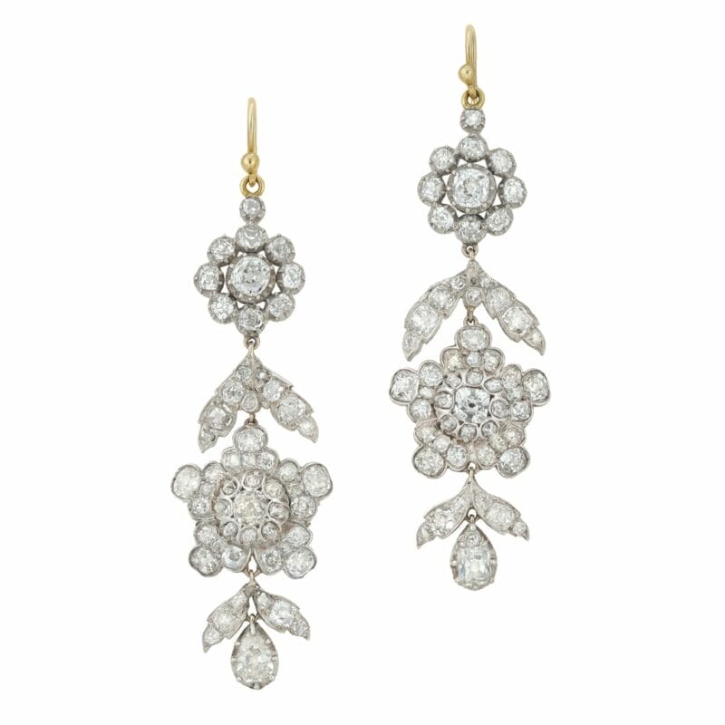 A Pair Of Early Victorian Diamond-set Drop Earrings