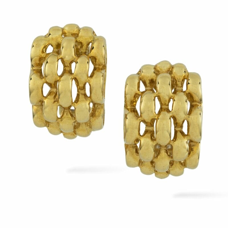 A Pair Of Yellow Gold Half-hoop Earrings