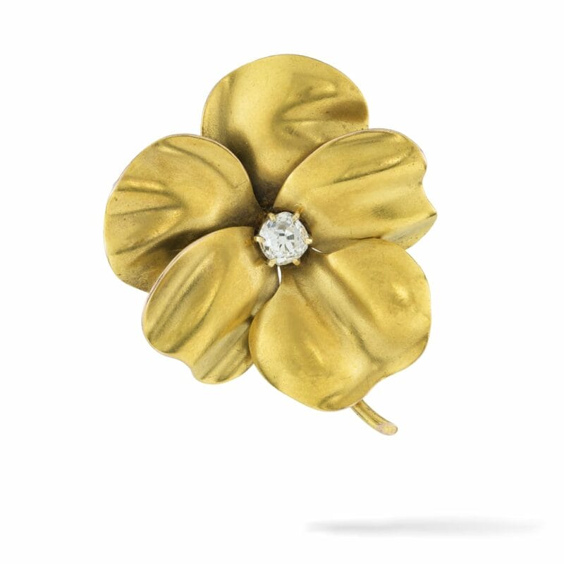 An Antique Gold Pansy Brooch