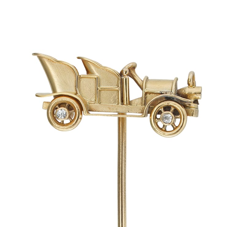 A Turn Of The 20th Century Gold Car Stick-pin