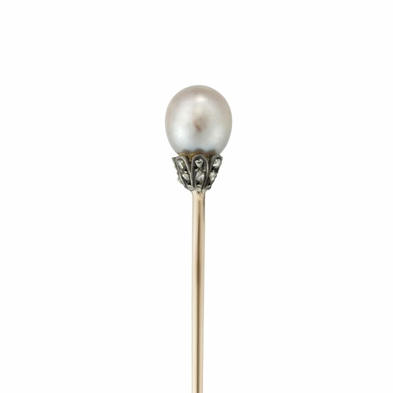 A Late Victorian Pearl And Diamond Stick-pin