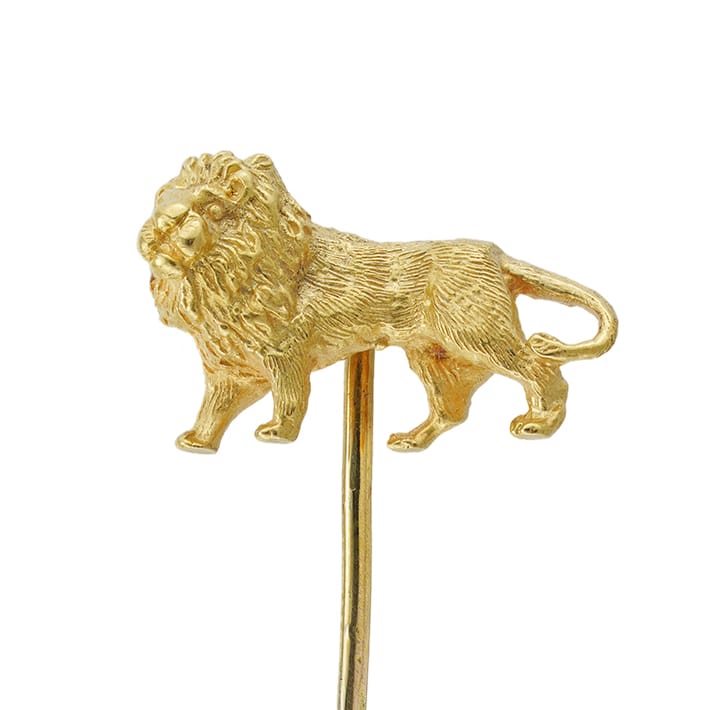 A Gold Lion Stick-pin