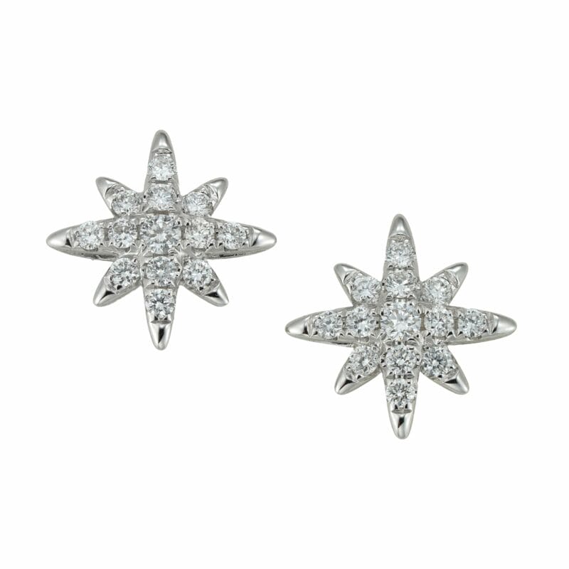 A pair of diamond-set star earrings