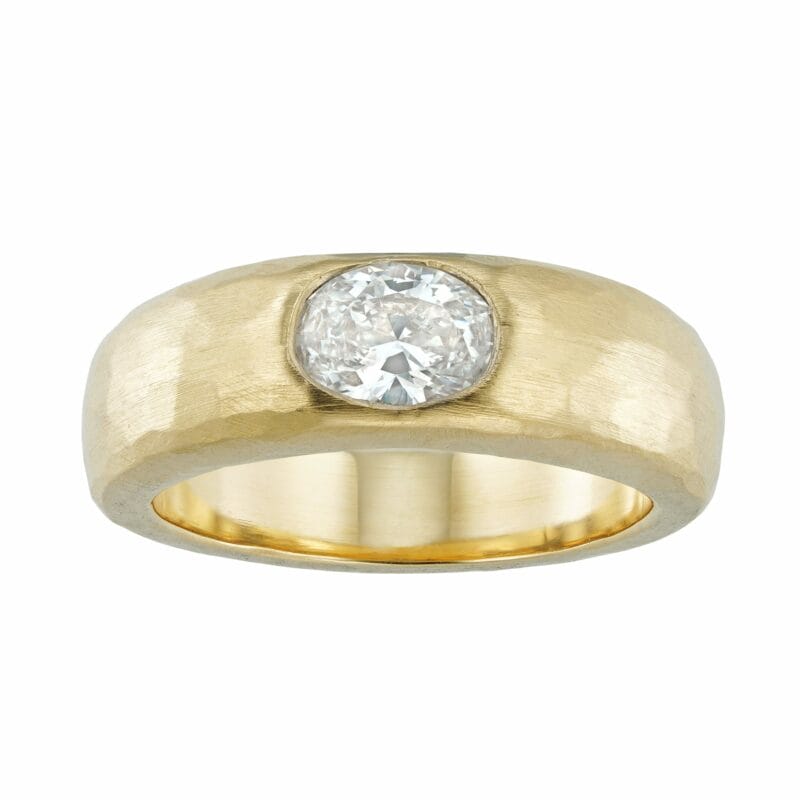 A gypsy-set diamond ring