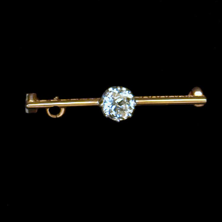 A Single Stone Diamond Bar Brooch, 0.81ct