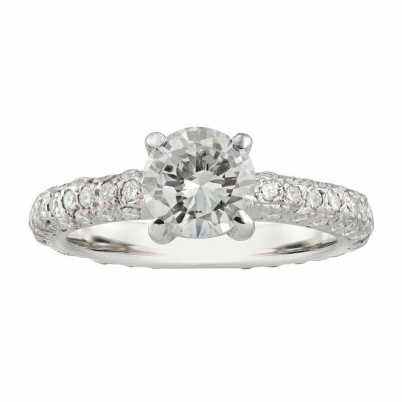 A diamond solitaire ring
