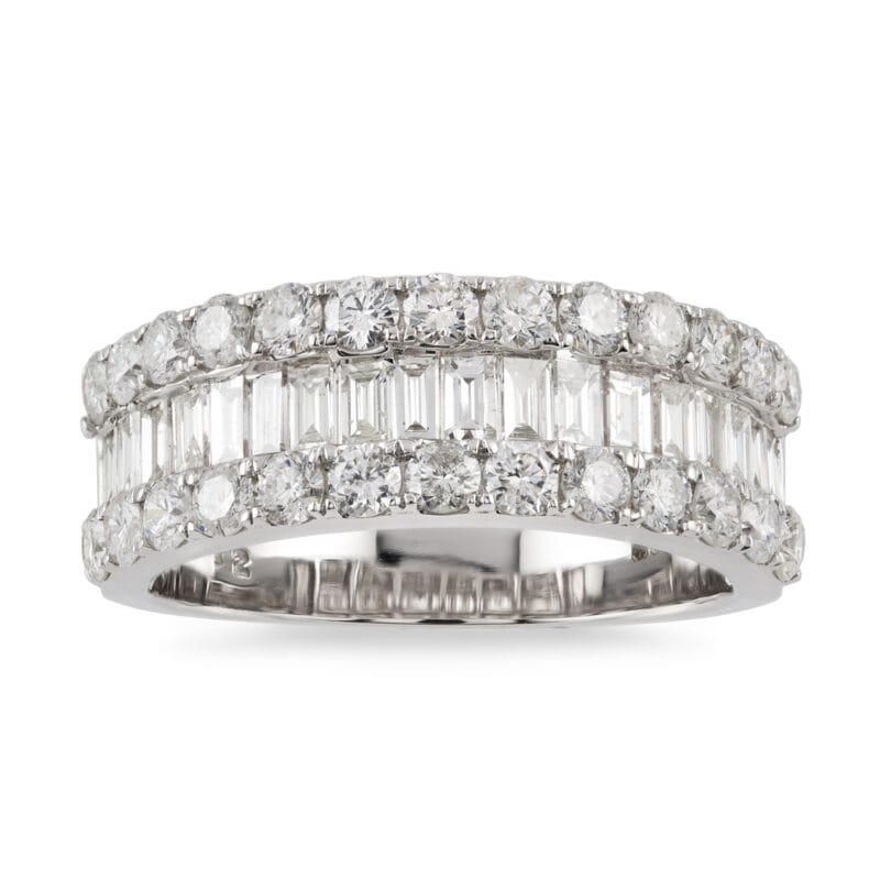 A diamond-set wide band ring