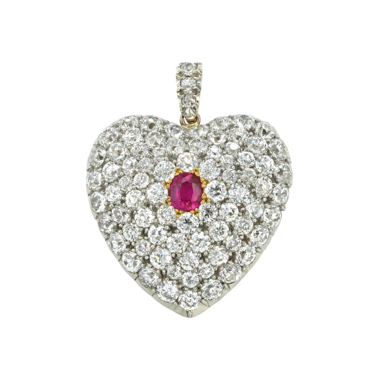 A Victorian Diamond And Ruby Heart-locket Pendant