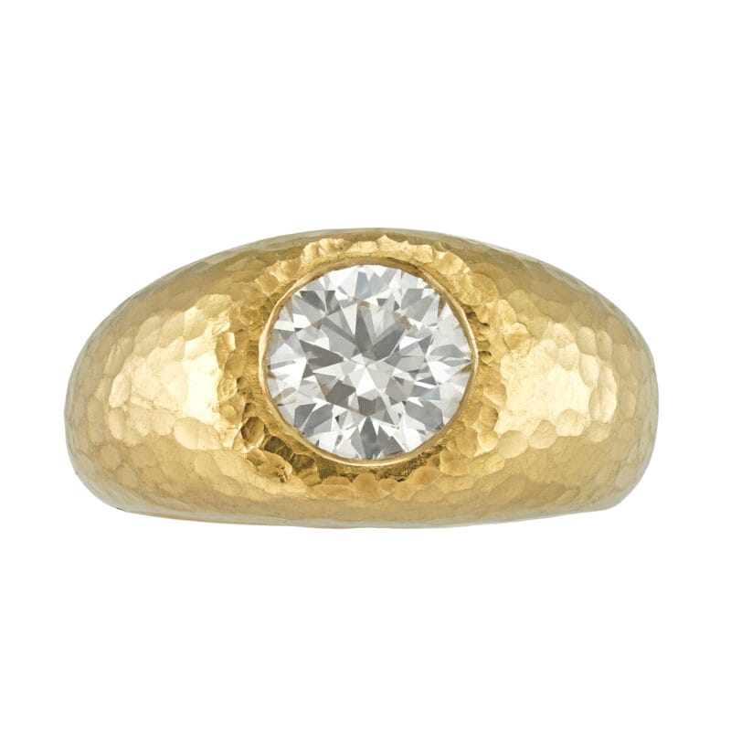 A 22ct gold diamond-set gypsy ring