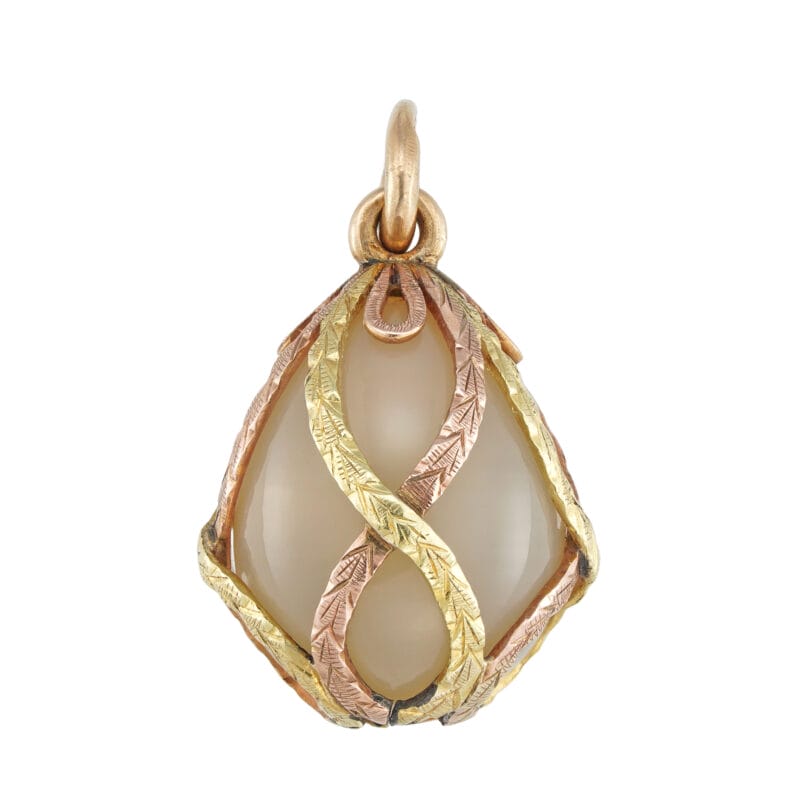 A Fabergé Varicoloured Gold And Chalcedony Egg Pendant