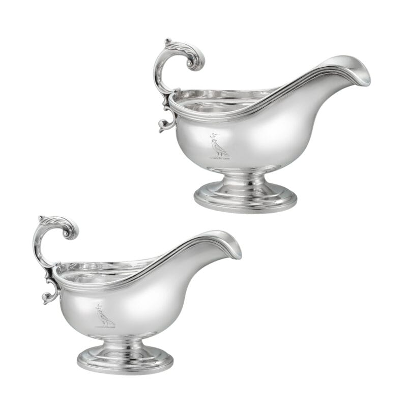 A pair of George IV silver sauceboats by Richard Sible