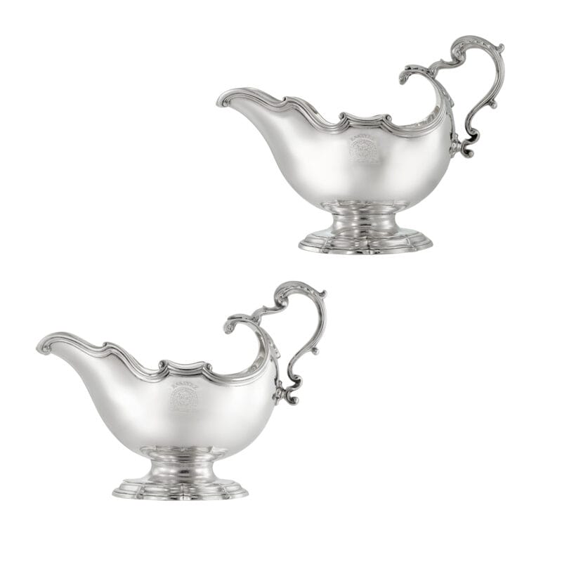 A pair of George II sauce boats, London 1746.