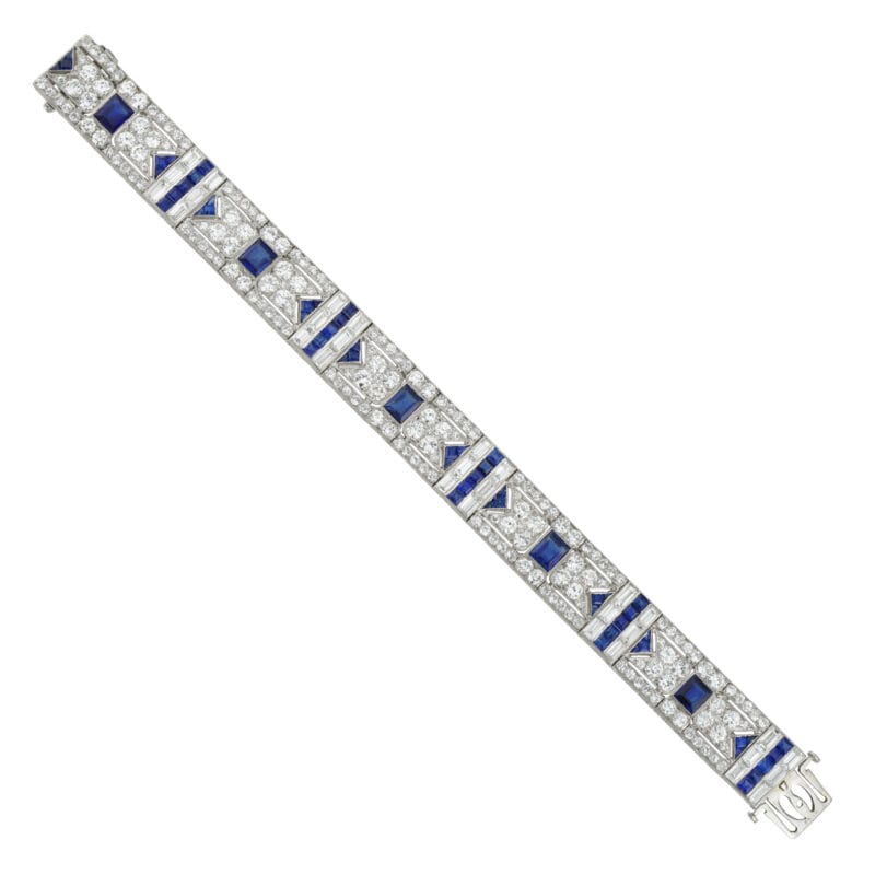 An Art Deco sapphire and diamond bracelet