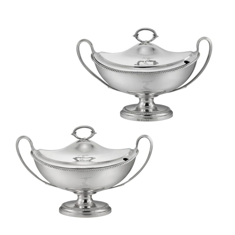 A Pair of George III Silver Sauce-Tureens and Covers