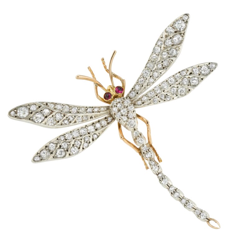 A late Victorian diamond-set dragonfly brooch