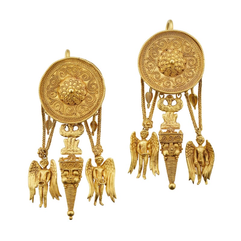 An important pair of gold Hellenistic earrings