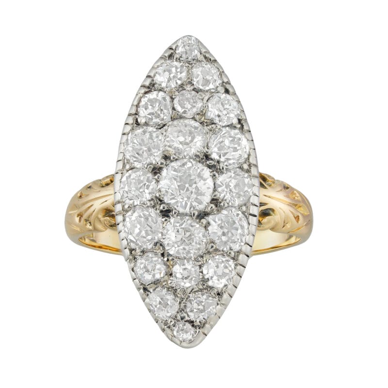 A late Victorian diamond-set plaque ring