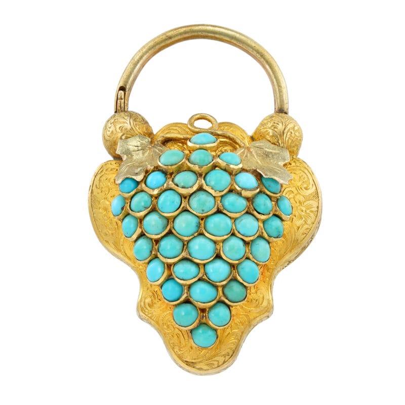 A Victorian turquoise and gold locket pendant