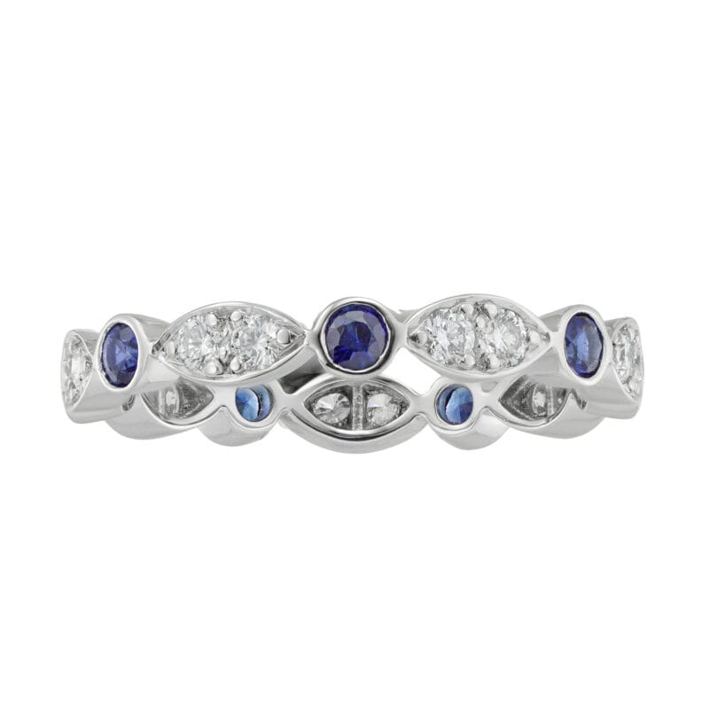 A Tiffany sapphire and diamond ring,