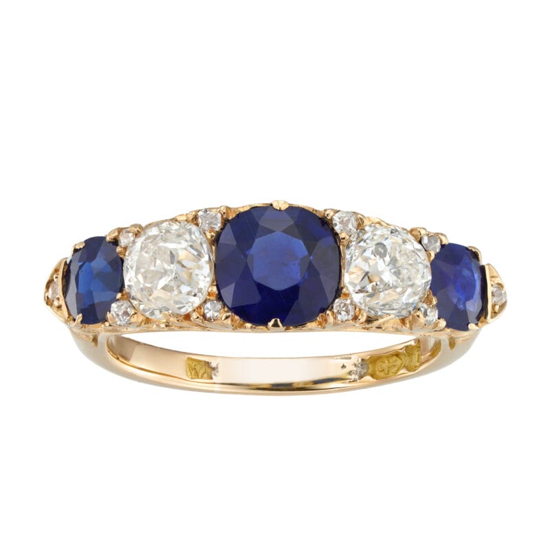 A Victorian sapphire and diamond ring