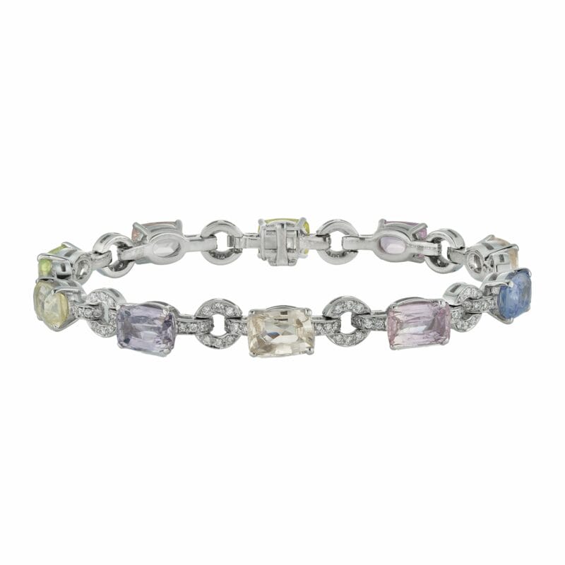 An Exquisite multicoloured Sapphire And Diamond Bracelet