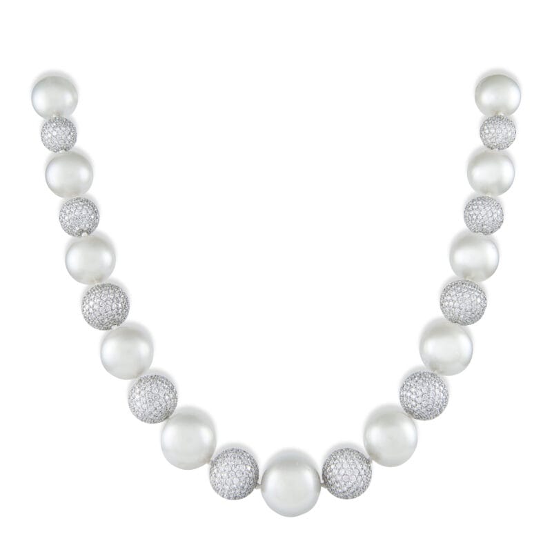 A South Sea Pearl And Diamond Necklace