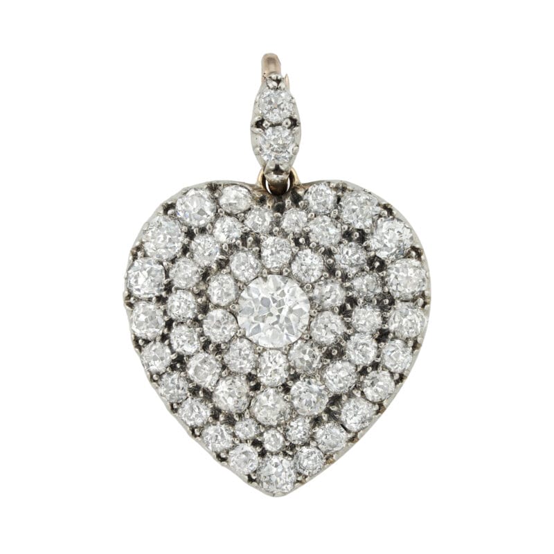 A Victorian diamond-set heart pendant/brooch