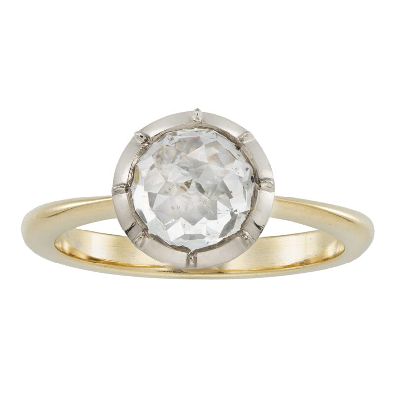 A Georgian-style cut-down set solitaire diamond ring