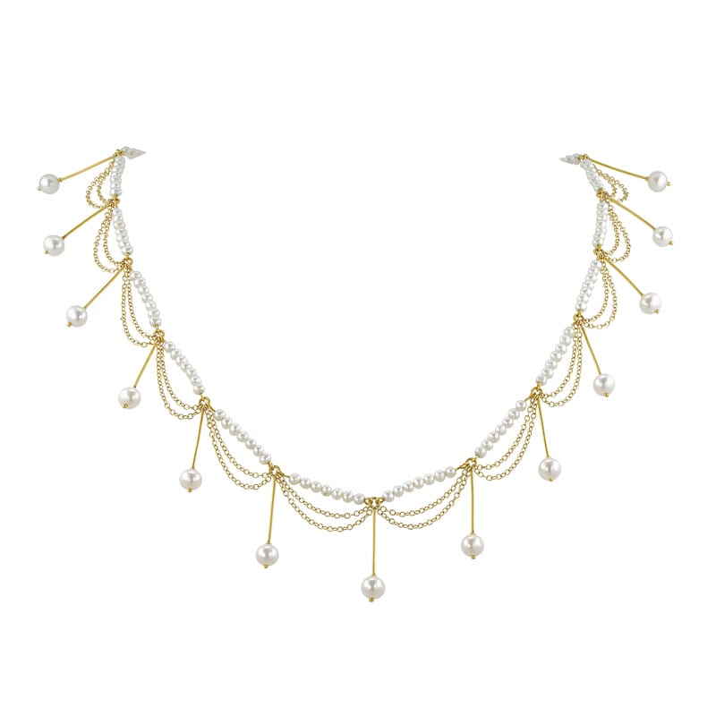 A freshwater pearl gold necklace by Lucie