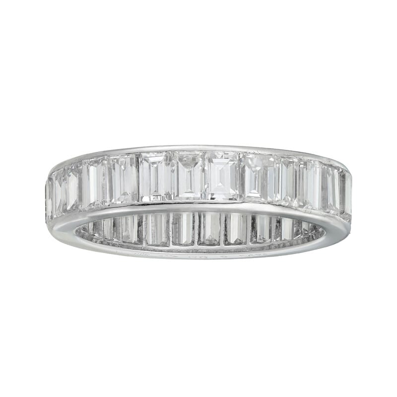 A baguette-cut diamond full eternity ring
